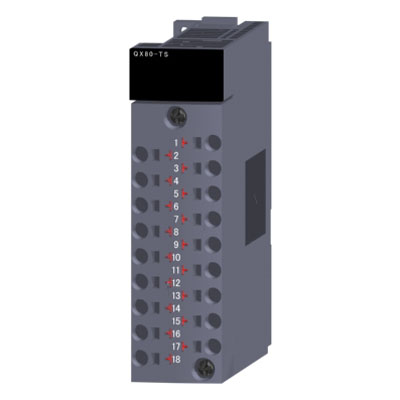QX80-TS 三菱PLC模块 QX80-TS价格 24VDC电源16点输入模块 负极公共端 弹簧夹端子台连接